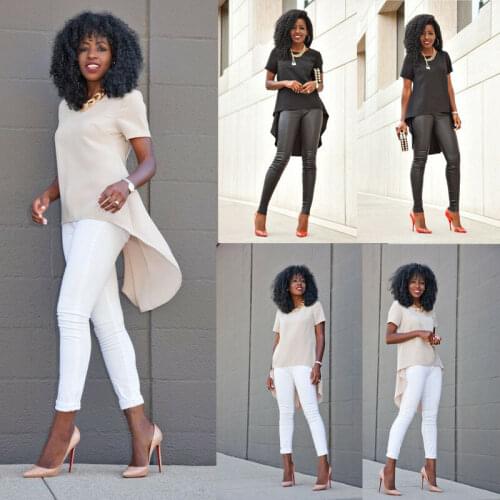 2020 Sexy Women Maxi T-shirt Tail Fashion Summer Loose Short Sleeve Ladies Casual Hot Sale Beige Black Tee Top Plus Size S-5XL