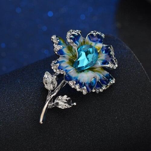 Fashion Flower Enamel Brooches Women Mens Metal Simulated Pearl Elegant Flower Party Banquet Weddings Brooch Gifts