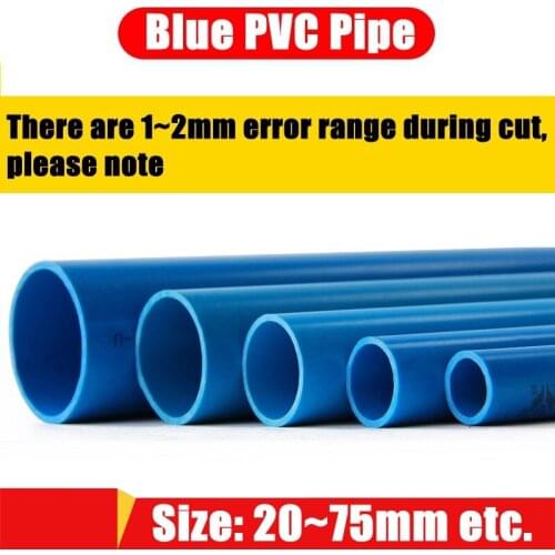 1pc O.D 20~75mm Blue UPVC Pipe Aquarium Fish Tank Water Supply PVC Tube Garden Irrigation Watering Fittings Water Tube