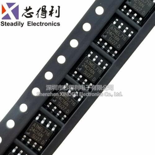 10pcs/lot New AT24C16 24C16BN 24C16N AT24C16N-10SU-2.7 SOP8 Memory