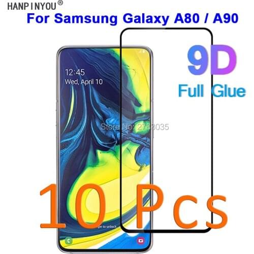 10 Pcs/Lot For Samsung Galaxy A80 / A90 A805F 6.7" 5D 6D 9D Full Glue Cover Toughened Tempered Glass Film Screen Protector Guard