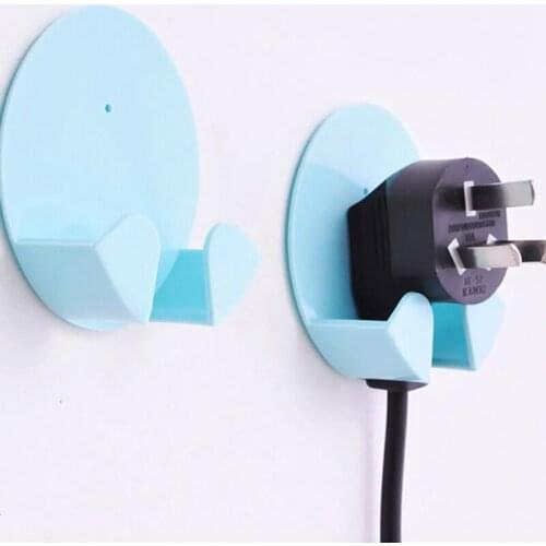2PCS/SET Practical Self-AdheSive Power Plug Socket Holder Sticky Hooks Home Hotel Wall Hanger Storage Tools Wall Hook