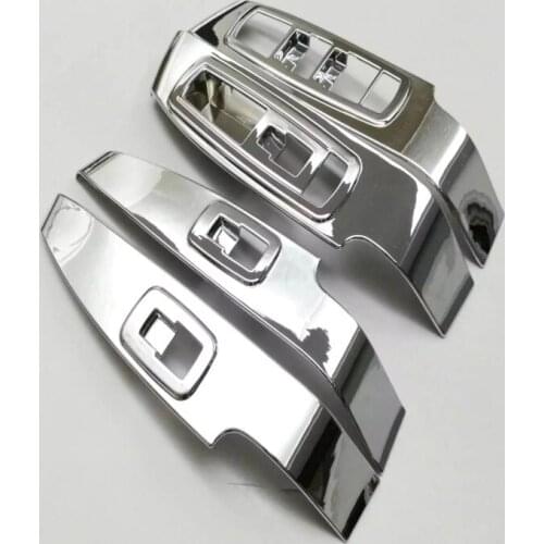 4Pcs Fit For Jeep Cherokee 2014 2015 2016 2017 Chrome Interior Window Switch Panel Cover Bezel Trim Frame Molding Surround