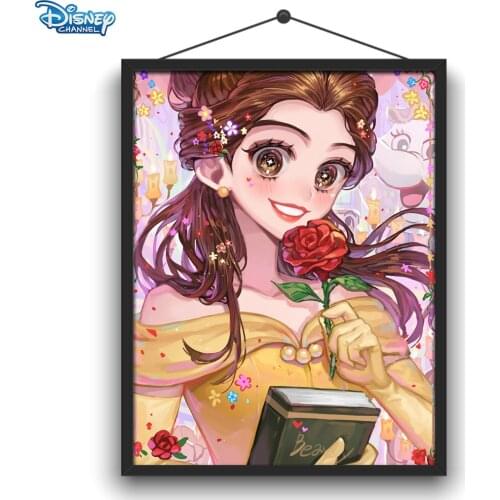 Disney 5D DIY Diamond Painting Multi-Princess Cute Comic Style Illustration Round Diamond Embroidery Handmade Crafts Decoration