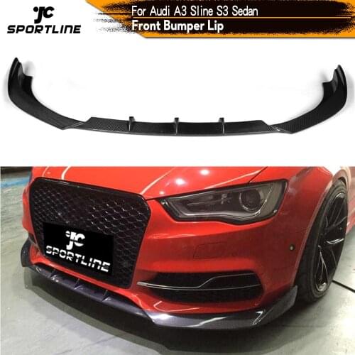 Car Front Bumper Lip Spoiler Splitters for Audi A3 Sline S3 Sedan 4-Door 2013 - 2016 Carbon Fiber / FRP