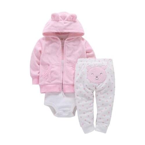 Baby Onesies Set Long Sleeve Jacket One Piece Jumpsuit Pants Hooded Jacket Pants Pants Suitable for Male Baby Newborn Set