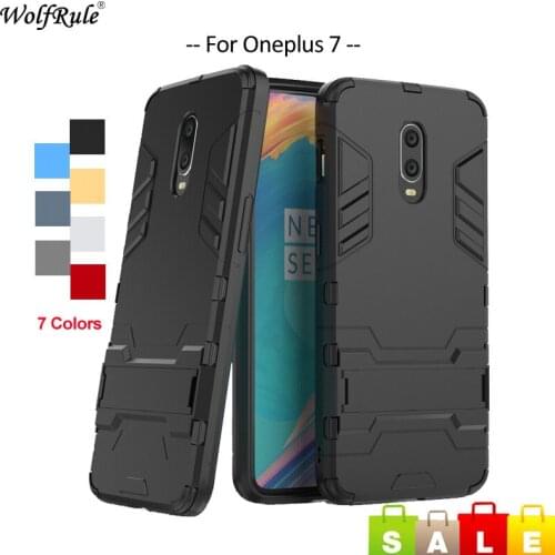For Cover Oneplus 7 Case TPU & PC Holder Stand Bumper Protective Back Phone Case For Oneplus 7 Cover One Plus 7 Funda 6.41