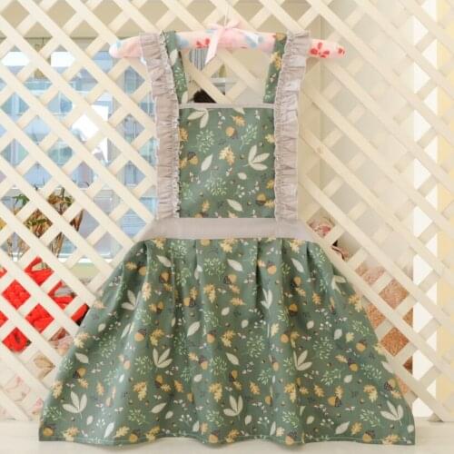 Leaves Pattern Apron Children Bibs Cute Kid Baby Fine Art Painting Home Cooking Baking Shop Cleaning Kitchen Accessory