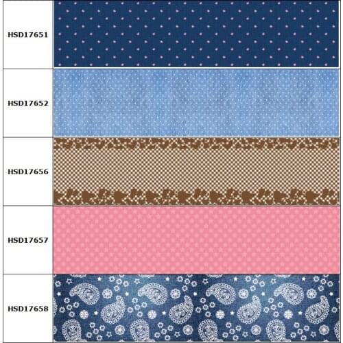 HSDCraft 38MM 75MM Hot Cute Pattern Star Cartoon Heart Heat Transfer Printed Grosgrain Ribbon for Diy Hair Bow