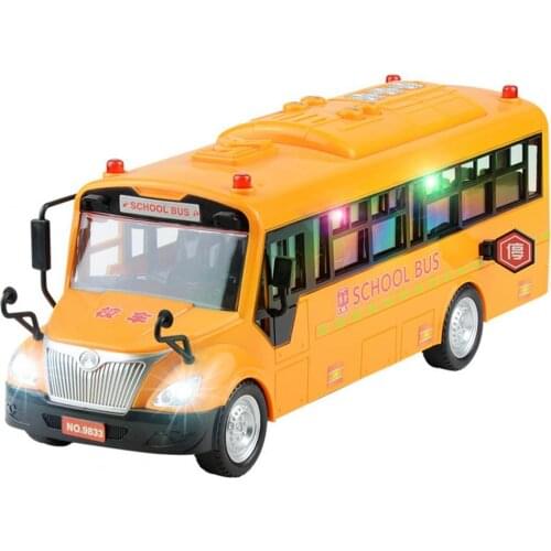 School Bus Toy Burrs-free Battery-operated Household Accessory Toddler Educational Bus Driving Toy for Kids School Bus Toy