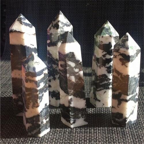 Natural quartz product tower polished zebra stone point healing stone for Home Decoration