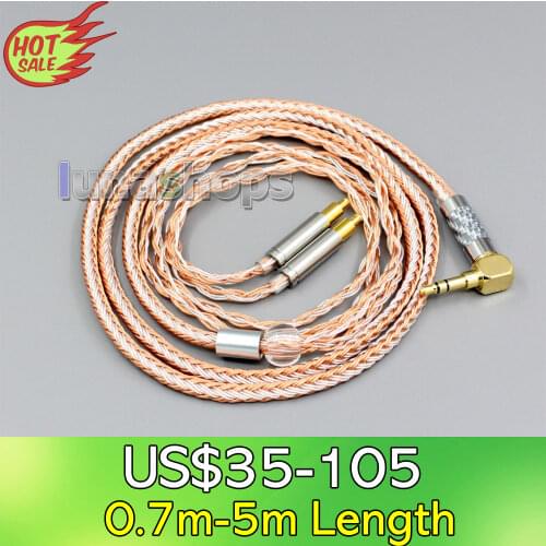 LN006394 3.5mm 2.5mm 4.4mm XLR Balanced 16 Cores OCC Silver Plated Cable For Audio Technica ATH-ADX5000 ATH-MSR7b 770H 990H A2DC