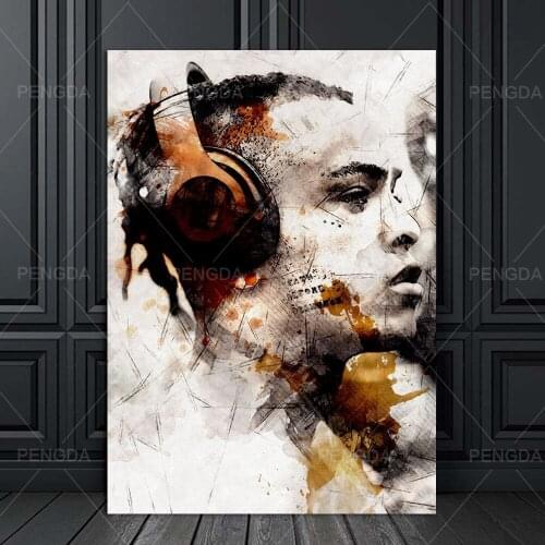 Canvas Paintings Wall Art Retro HD Print Poster Home Decor Music Man Cool Handsome Modular Pictures New For Bedroom Framework