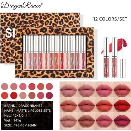 Velvety Matte Lipstick Set Long Lasting Nonstick Cup Not Fade Makeup Cosmetics For Girl Women Lip Gloss Sexy Lipstick Set