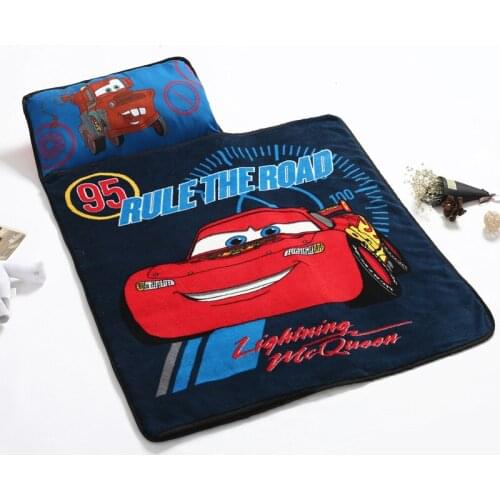 Disney girls Frozen Portable Rolled Nap Mat with blanket Pillow boys cars Mickey Minnie sleeping bag Toddler Baby Girls gift