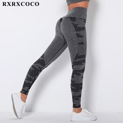 RXRXCOCO Fitness Yoga Pants Womens High Waist Seamless Leggings Push Up Pants Elastic Colorful Fitness Sport Leggings Women