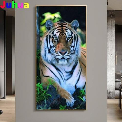 Modern Decor Wildlife Tiger Diy Diamond painting Wall Art Embroidery Mosaic Animal Picture for Living Room Aisle Home Decor