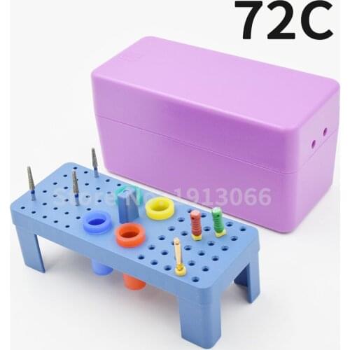 72 holes dental autoclavable box 1 set for bur reamer and gutta percha points endodontic box endo holder endo block dom Color