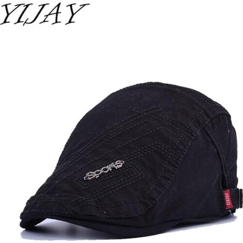 YIJAY new spring summer style cotton beret caps men women fashion flat cap letters gorras casquette visora sun hat 6 colors