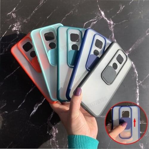 Slide Camera Lens Protective Phone Case For Motorola Moto G9 Play E7 Plus Matte Translucent Shockproof Smartphone Case Cover