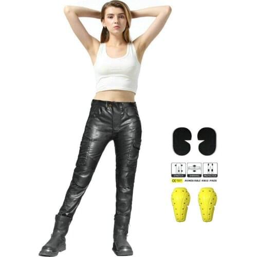 Motorcycle Womens Riding Pants Leisure Locomotive Hockey Pants Windshield Waterproof Pants Slim Pants Silicone Protective Gear