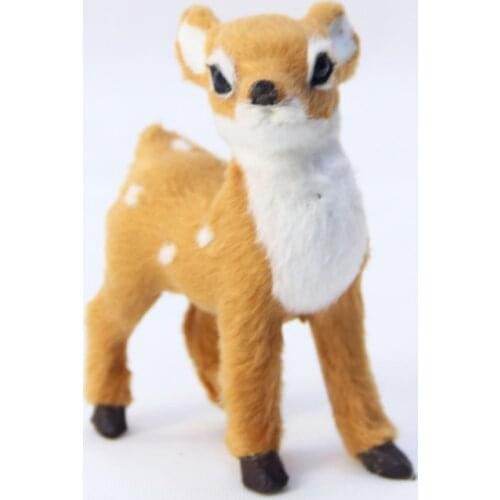 1pc PVC Mini Simulation Deer Figure Miniatures Ornaments Home Christmas Party Decoration Cute Static Artificial Decor Xmas