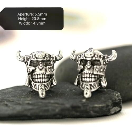 1Pcs // Viking Warrior Hell Boy Skull Nordic Spartan Beads DIY Braided Rope Beads Keychain Beaded ZHZ-07