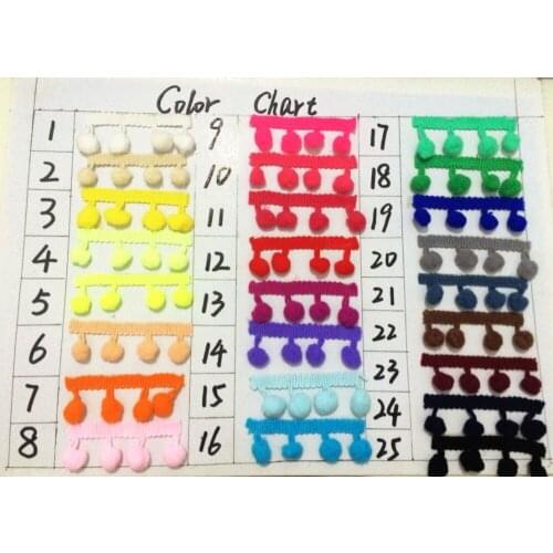 100 yards Pom Pom Trim multiple color ball Trim Pom Fringe, sewing Accessories Pompom Trimming Tassel jewelry craft components
