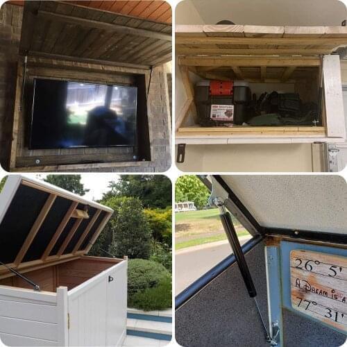 14.96inch/380mm Force 90lb/400N Pickup Truck Cap Tool Box Utility Box Lid Topper Camper Shell Gas Struts Lift Support Dampers