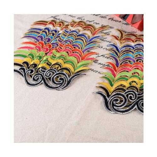 17.5cm x 5cm COS costume costumes embroidered affixed necessary color moire silk embroidery cloth paste Cheung Patch stickers