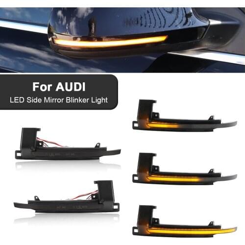 2X For Audi A3 8P 2008-2010 A4 A5 B8 2007-2009 Dynamic Scroll LED Turn Signal Light Sequential Rearview Mirror Indicator Blinker