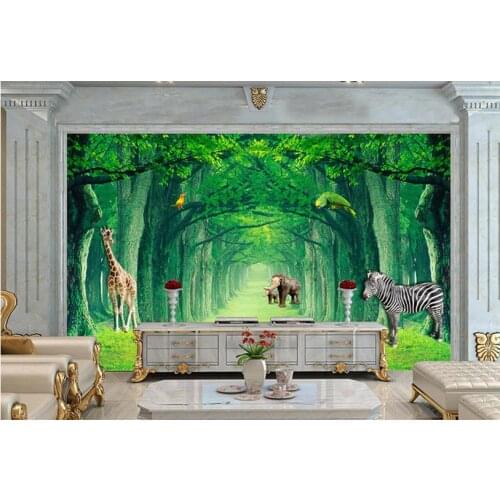 3d wallpaper custom non-woven wallpaper 3 d forest scenery animal background wall murals 3d mural wallpaper decoration