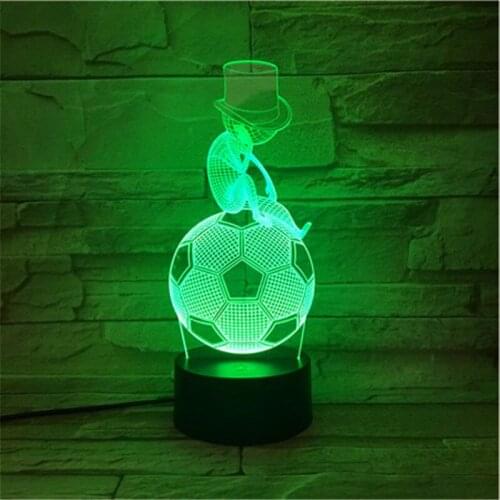 3D USB LED Lamp Take Hat Children sit Exercise Football Soccer Light Bulb Art Decor Kids Christmas Creative Toys 556
