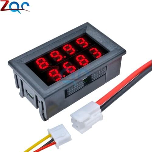 0.28 Inch Digital DC Voltmeter Ammeter 4 Bit 5 Wires DC 200V 10A Volt Voltage Current Meter Power Supply Red LED Dual Display