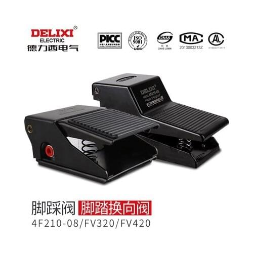 DELIXI Pneumatic Pedal Valve Foot valve Switch FV320 FV420 4F210-08 4F210-08L