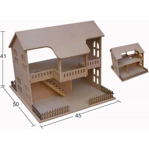 MNH09 Villa Wooden Play House, Can Be Painted Mdf Wood Home