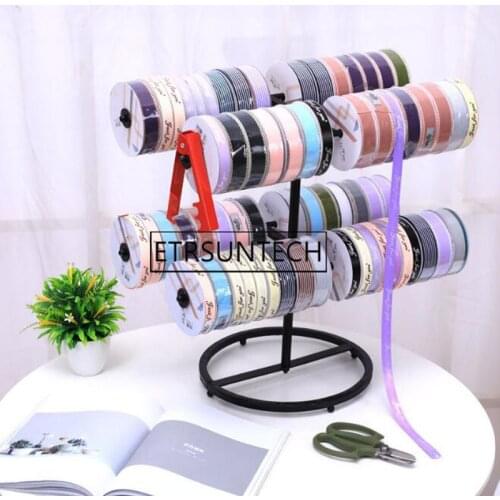 Ribbon Storage Holder Florist Flower Bride Bouquet Ribbon Stand Display Rack Hanger Bracket Double Tiers