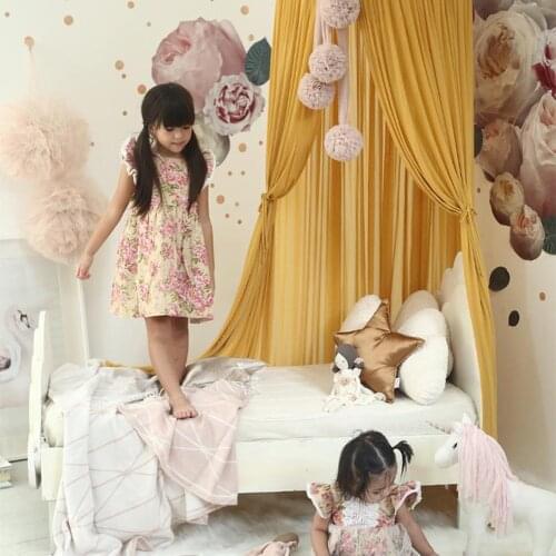 Childrens Tent Chiffon Mosquito Net Summer Dome Bed Curtain for 0-9Y Baby Cot Canopy Home Decoration Cute Princess Room Netting