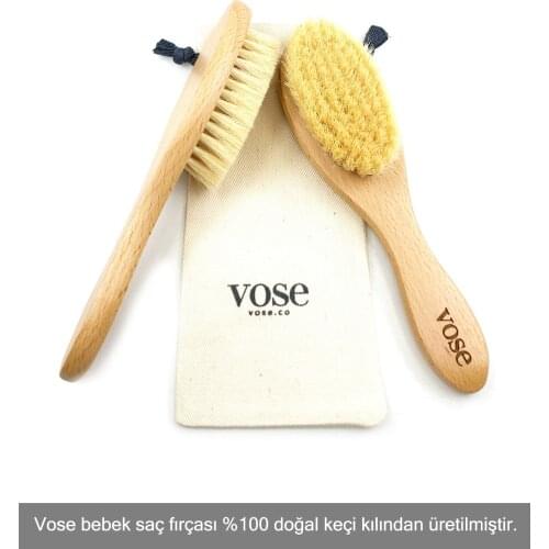 Baby hair brush and comb set newborn natural wood hair brush soft goat bristles perfect skin groom gifts