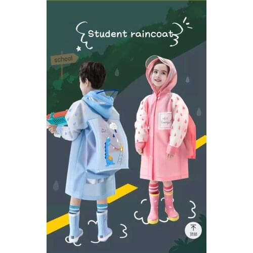 Hooded children raincoat high visibility reflective raincoat children breathable raincoat boys girls students cartoon raincoat