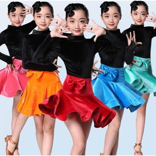 Children Fashion Dress Latin Dance Skirt Ballroom Dancewear Competition Performance Clothing Party Girl Latin Dresses