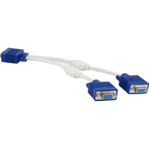 For VGA Split Screen Line Monitor Vga To Vga Adapter One Pint Two Line Male to Female Video Cable Line HDTV