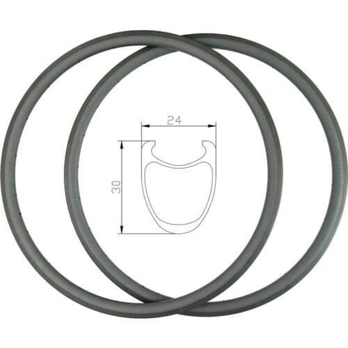 700C 30mm x 24mm road bicycle clincher carbon rims V-brake basalt surface track carbon rim v brake road bike wheel UD 3K 12K