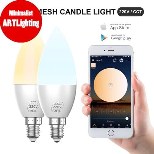 E12 Smart Light Bulbs Candelabra LED Light Bulbs Works with Alexa and Google Home RGBCW Multicolor APP Voice Control