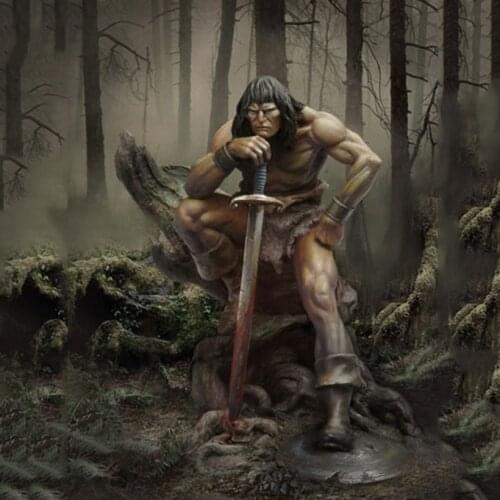 Resin Figure 1/32 54mm ancient man sit Model Unassambled Unpainted Figure Building Kit