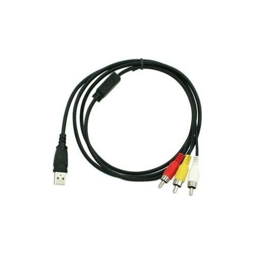 USB Male To 3RCA Male Audio Video AV Adapter Cable For USB-enabled television or PC