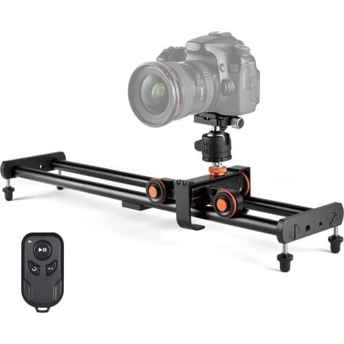 Andoer Camera Video Dolly Slider Kit with 3-wheel Auto Dolly Car 3 Speed Adjustable + 60cm/23.6in Track Rail Camera Slider