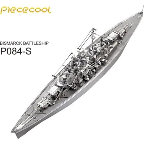 Piececool boat models 3D Metal Nano Puzzle BISMARCK BATTLESHIP Model Kits DIY 3D Laser Cutting Models Jigsaw Toys for adults