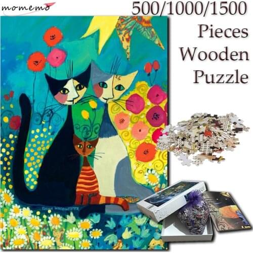 MOMEMO Abstract Painting Wooden Puzzle 500 1000 1500 Pieces Jigsaw Puzzle Toys for Adults Puzzle 1000 Pieces Games for Kids Toys