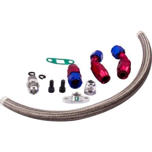 10AN Mounting tube T3/T4 Turbocharger Oil Air Inlet Line T3 for T4 T3/T4 T70 T60 T61 T66 TO4E Turbo Oil Line Kit
